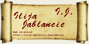 Ilija Jablančić vizit kartica